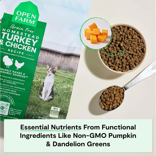 Miniatura 4 de Open Farm, Alimento seco para gatos sin granos, croquetas altas en proteínas para una dieta completa y equilibrada, frutas y verduras sin OGM