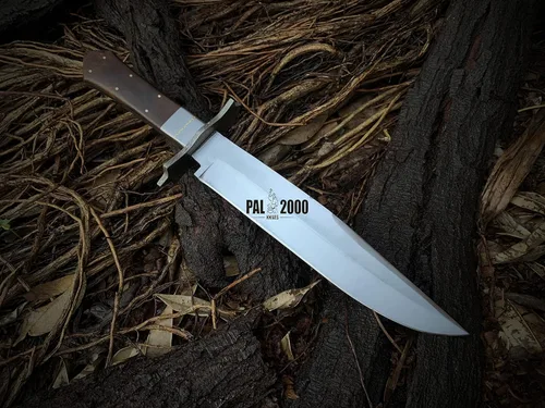 Miniatura 3 de PAL 2000 KNIVES Cuchillo Bowie hecho a mano de acero al carbono de 17 pulgadas - mango de madera rosa con funda 6057