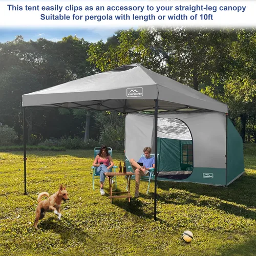Miniatura 3 de KAMPKEEPER Side Tent,1/2 Person Camping Tents for 10' x 10' Pop Up Canopy, Easy Set Up Gazebo,Compatible with 10' Wide Canopies for Camping &