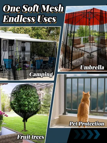 Miniatura 7 de ANPHSIN Mosquitera casi invisible de 65 x 10 pies para patio, pantalla de malla para jardín, porche, balcón, protege la piel y las plantas de Negro