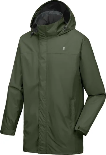 Miniatura 11 de Little Donkey Andy Men's Long Waterproof Rain Jacket with Hood Lightweight Rain Shell for Hiking