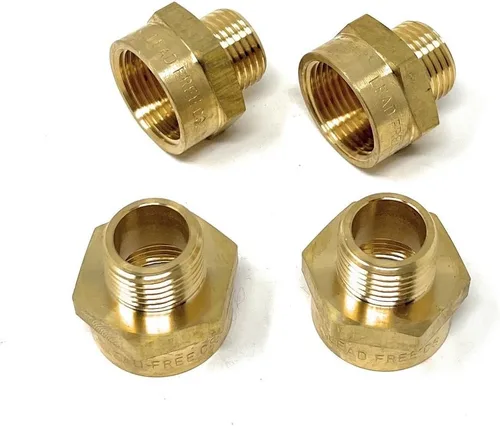 Miniatura 13 de Adaptador de latón sin plomo Cascada, rosca G británica BSPP macho a NPT hembra (1" x 1" (1 pieza))
