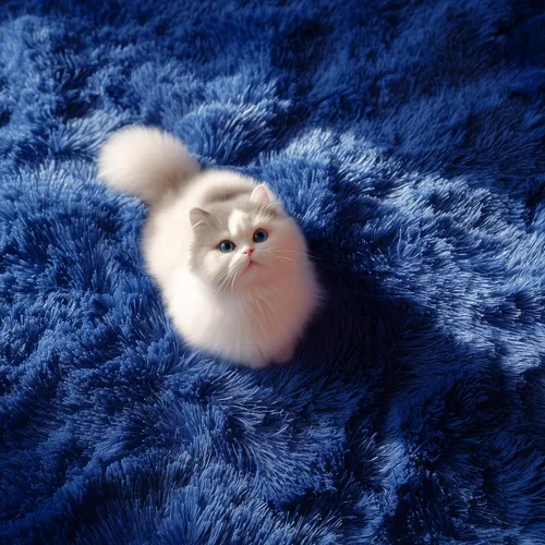 Miniatura 8 de PAGISOFE Alfombra Redonda Azul Marino Suave de 4 Pies, Alfombras Circulares para Dormitorio de Niños, Alfombras Peludas Esponjosas, Alfombra