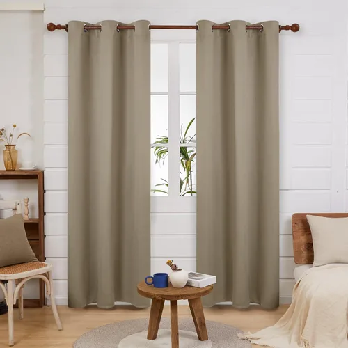 Miniatura 180 de Deconovo Cortina opaca, para oscurecer la habitación Gris claro