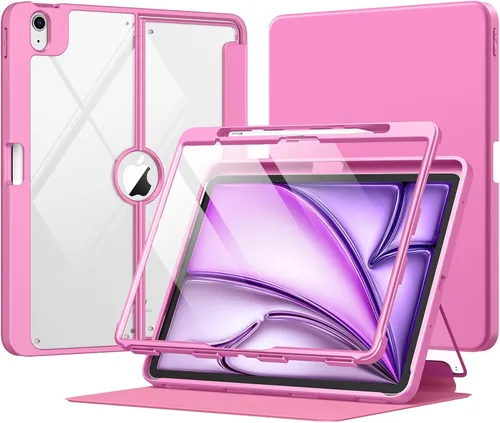 Miniatura 24 de MoKo Funda para iPad Air de 11 pulgadas 7ª/6ª generación M3/M2 2025/2024, iPad Air 5ª/4ª generación de 10.9 pulgadas 2022/2020 con soporte