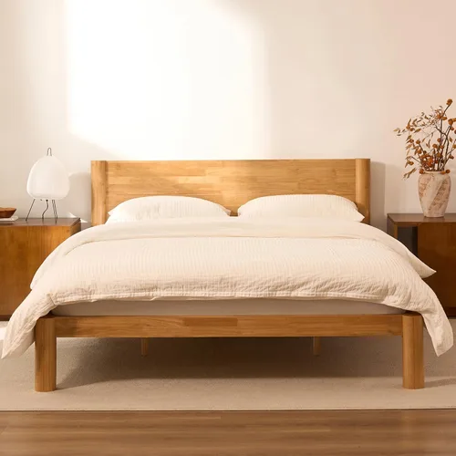 Miniatura 10 de FLEXISPOT Hako - Marco de cama de carpintería japonesa G2, cama de plataforma Queen de madera de caucho maciza, certificado IAS y SGS