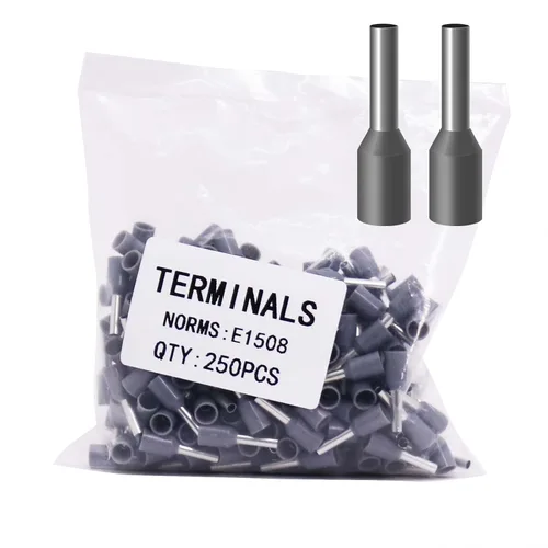 Miniatura 55 de Fidioto AWG12 Casquillos de Alambre Terminales, juego de 250 piezas AWG12 Conector de Terminal de Alambre con Pin Aislado para Terminales de Punta
