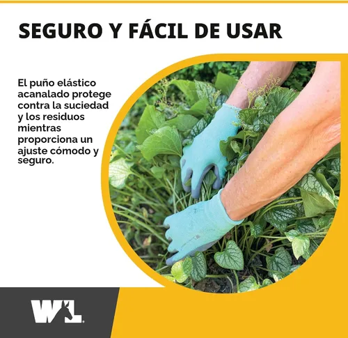 Miniatura 4 de Wells Lamont Guantes de jardinería para mujer, poliéster transpirable, ajuste sin costuras, palma recubierta de poliuretano para agarre