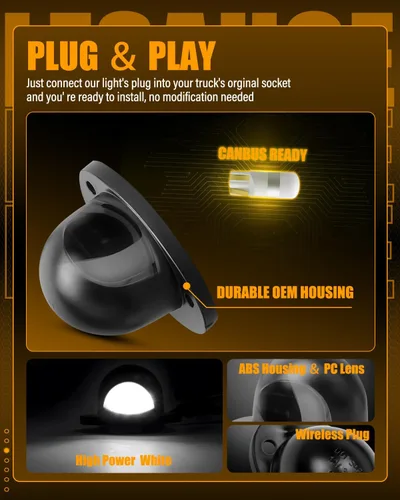 Miniatura 8 de LESAUCE Kit de luces LED para matrícula para Dodge Ram 1500 Pickup 1994-2001, Dodge Ram 2500/3500 1994-2002 Pickup - LED blanco de 6000 K, carcasa