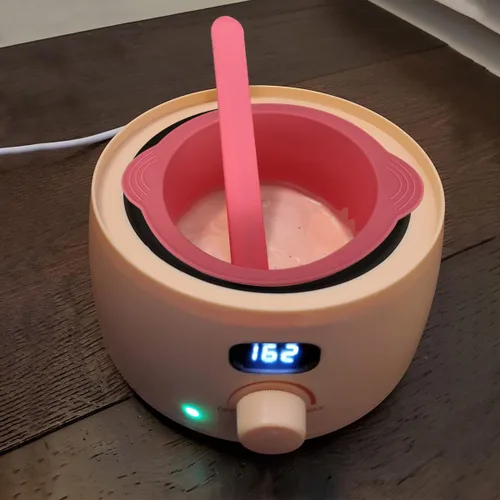 Miniatura 3 de KVZVK Cuenco de Cera de Silicona Antiadherente Recipiente Forro para Depilación con Espátula de Cera (Rosa)