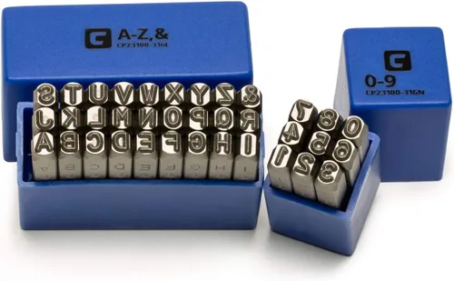 Miniatura 11 de Capri Tools Juego profesional de sellos de letras y números de 1/4 pulgadas, 36 piezas