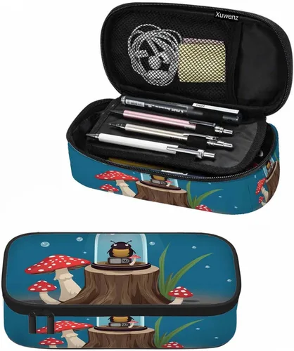 Miniatura 29 de Estuche organizador de lápices de alpaca, diseño de llama, hojas de animales, caja de papelería, caja de maquillaje, suministros escolares