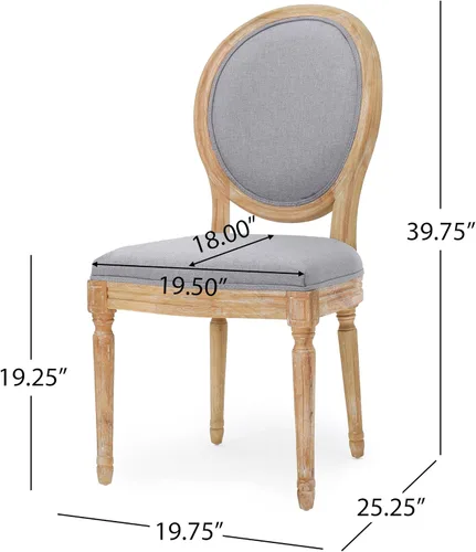 Miniatura 3 de Christopher Knight Home Camille - Sillas de comedor tradicionales de terciopelo, 2 piezas, color gris y blanco brillante Gris claro