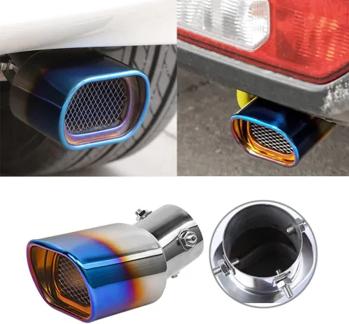 Punta Cuadrada de Escape de Automóvil de Acero Inoxidable, de 2.5" a 3.7" Tubo de Escape Universal para Automóvil Tubo de Cola Garganta Tubo de