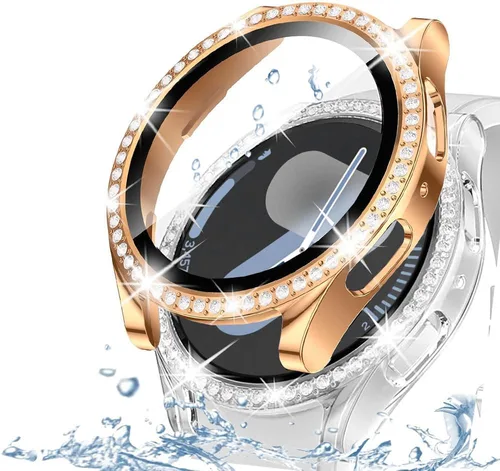 Miniatura 56 de DEALELE Paquete de 1 + 3 fundas y protector de pantalla compatible con Samsung Galaxy Watch FE / 5/4 de 1.575 pulgadas, funda protectora