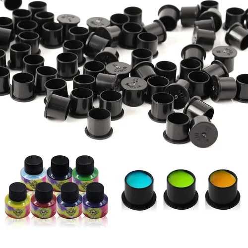 Miniatura 5 de Autdor - Tapas de tinta para tatuajes, 300 unidades, tazas con base de pigmento, tazas #11, pequeñas #14, medianas #17, grandes para accesorios