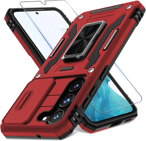 Miniatura 9 de DEERLAMN Funda para Samsung Galaxy S23 con Cubierta Deslizante para Cámara + Protector de Pantalla (2 Paquetes), Soporte de Anillo Giratorio