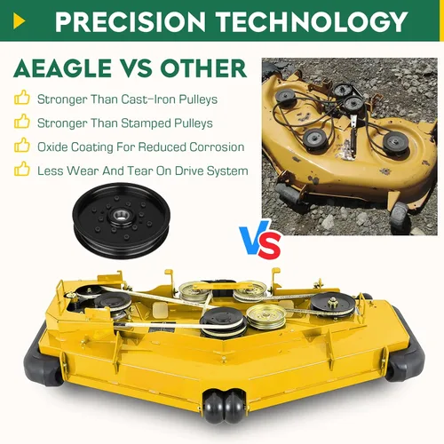 Miniatura 5 de Polea tensora plana para John Deere AM106627 AM121602 AUC16698 se adapta a 335 345 325 LX88 LX78 G100 y algunos sables con cubierta de 48 pulgadas