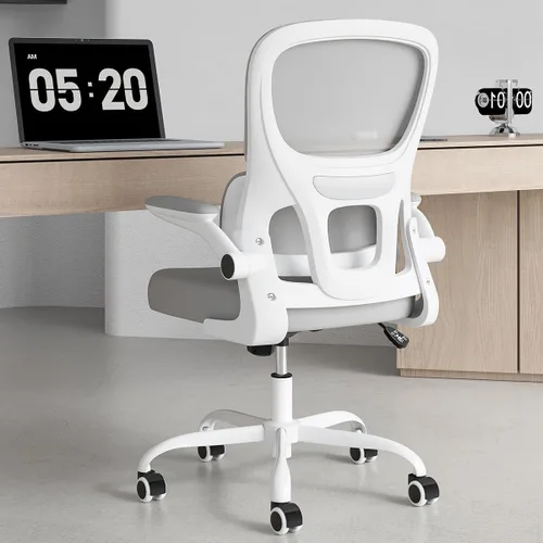 Miniatura 9 de Soohow Silla de oficina, ergonómica de malla con soporte lumbar, cómoda silla de escritorio giratoria para computadora con reposabrazos abatibles