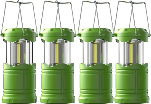 Miniatura 19 de Lichamp Linterna LED para campamento, paquete de 4 linternas alimentadas por batería para cortes de energía, luz colgante plegable portátil esencial