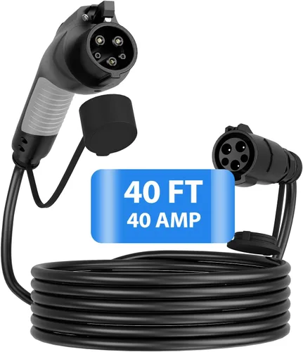 Miniatura 8 de Cable de extensión de cargador EV, 40 pies 40 amperios J1772 cable de extensión compatible con cargadores de 110V-240V SAE J1772 EV, adecuado