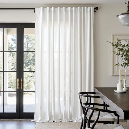 Miniatura 33 de JINCHAN Cortinas de lino de 108 pulgadas de largo, juego de 2 paneles, cortinas de ventana para sala de estar y dormitorio, cortinas