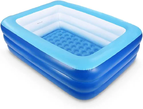 Piscinas inflables para niños y adultos, 82 x 57 x 25 pulgadas con suelo suave inflable, piscina familiar duradera para patio trasero, jardín o 82