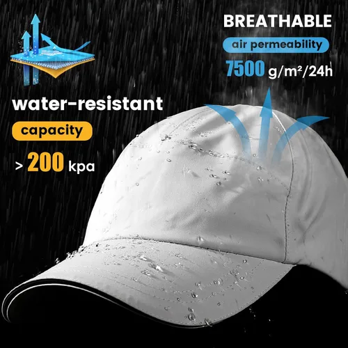 Miniatura 43 de Gorra de béisbol impermeable para hombre, sombrero de lluvia plegable para correr al aire libre, sombrero de pesca solar