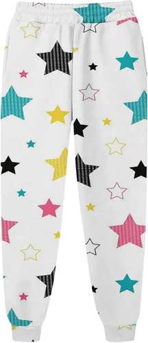 Miniatura 5 de Pantalones de chándal Estampado navideño para mujer rectos, cintura alta, elásticos, sueltos, básicos