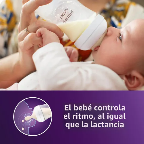 Miniatura 2 de Philips AVENT - Biberón natural con boquilla de respuesta natural, transparente, 9 onzas, paquete de 4, SCY903/04