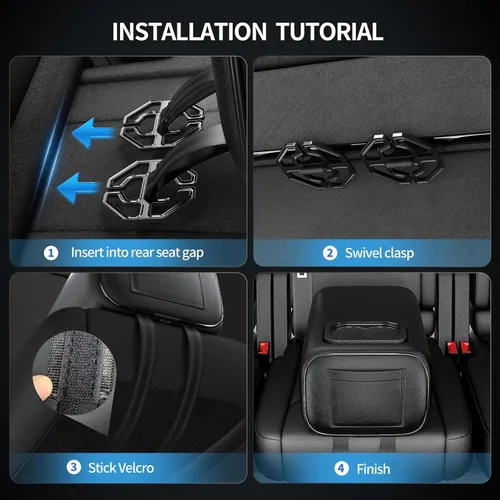 Miniatura 6 de Reposabrazos universal para automóvil de dos filas con caja de consola y portavasos para asiento trasero, reposabrazos de segunda fila