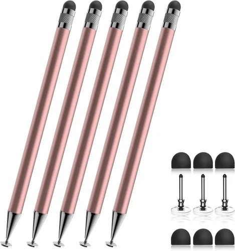 Miniatura 13 de Bopomofo Stylus (5 unidades), lápiz capacitivo 2 en 1 para pantalla táctil, alta precisión y sensibilidad, adecuado para tabletas