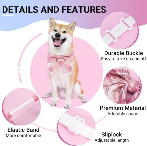 Miniatura 4 de Segarty Pajaritas para Perros, 30 piezas Corbatas de Moño Ajustables para Perro, Accesorios de Aseo para Perros Medianos y Grandes, Bonitos Lazos