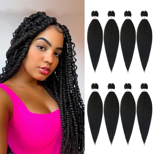 Miniatura 73 de Beyond Beauty - Trenzas preestiradas de cabello profesional sin picazón, ajuste de agua caliente, fibra sintética, textura Yaki, extensiones