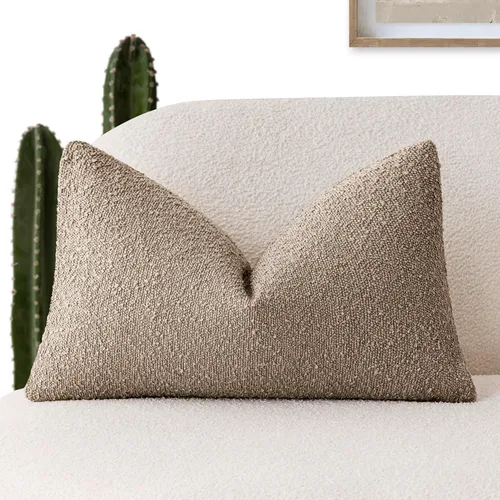 Miniatura 67 de Foindtower Fundas de almohada decorativas con textura de boucle, fundas de almohada sólidas, neutrales, suaves y acogedoras para silla, sofá