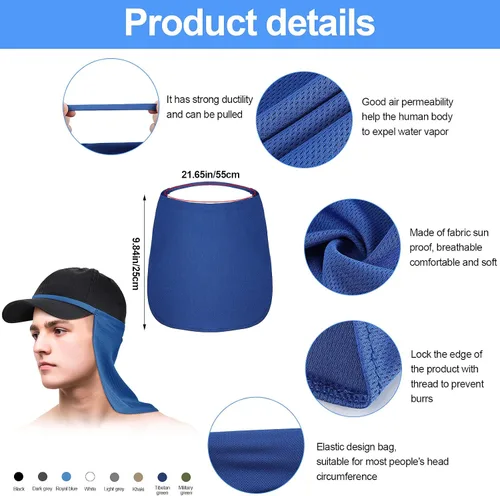 Miniatura 5 de Tatuo Polaina unisex para el cuello, protección solar, protección solar, multifuncional, 2 en 1, cubierta facial para deportes al aire libre, pesca