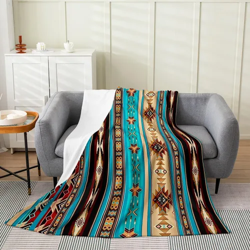 Miniatura 9 de Erosebridal Western Cowgirl Blanket 40x50 Western Cowboy Fleece Flannel Blanket for Bed Sofa Crib Horseshoe Boots Southwestern Fuzzy Plush Throw