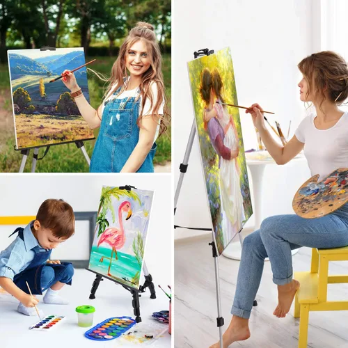 Miniatura 2 de Caballete portátil para artistas, caballete de pintura de altura ajustable con bolsa, caballetes de dibujo artístico de mesa para pintar lienzos
