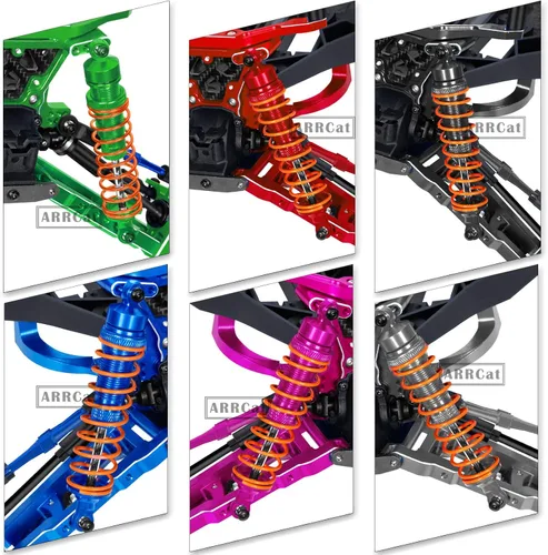 Miniatura 7 de 4 piezas de amortiguadores delanteros y traseros de aluminio completo para camión 1/10 Big Rock/Senton 550/Granite 550/Vorteks 550 4X4, 1/10 Typhon