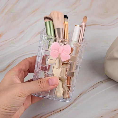Miniatura 4 de Paquete de 2 soportes para brochas de maquillaje con lazo con bolsa de cosméticos adhesiva para mujer With Stickable Cosmetic-bag
