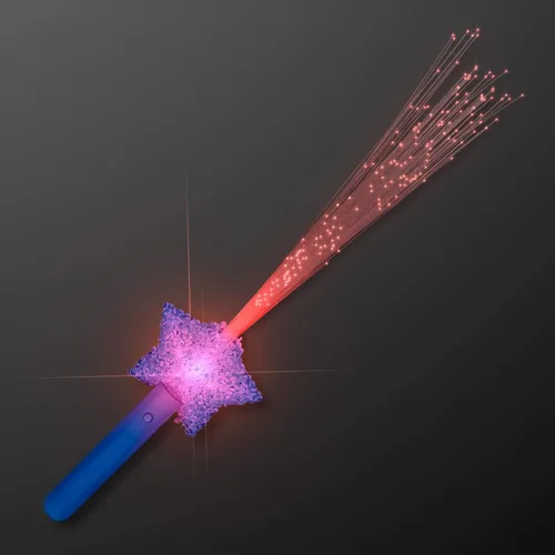 Miniatura 2 de Juego de 4 varitas iluminadas de fibra óptica de estrella surtidas