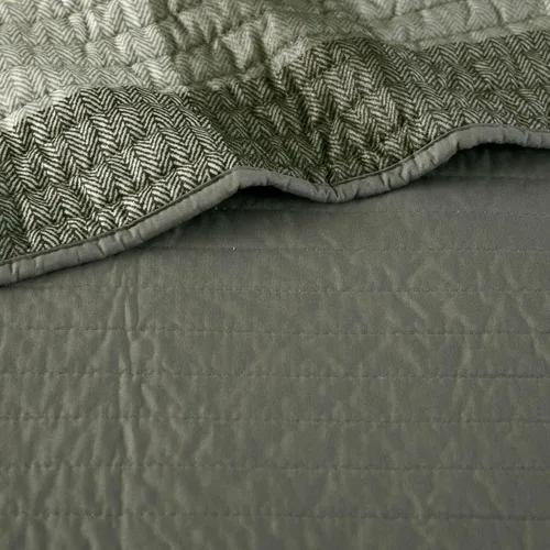 Miniatura 11 de Madison Park Ridge - Juego de funda para sofá cama, diseño reversible con estampado de espiga a cuadros estilo cabaña rústica, ropa de cama de lujo