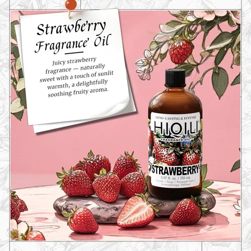 Miniatura 2 de HIQILI Aceite de fragancia de fresa para uso difusor, ideal para velas, jabón, mantequilla corporal, perfume de aroma afrutado de bricolaje, 5.07
