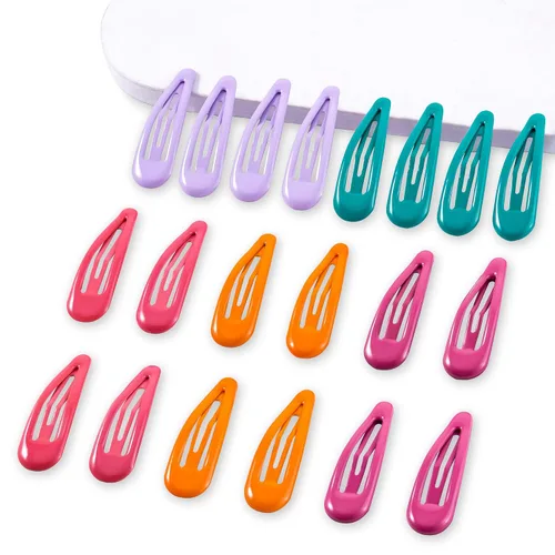 Miniatura 21 de 20 pinzas metálicas para cabello con cierre a presión en forma de gota de agua, pasadores antideslizantes para mujeres, pinzas pequeñas brillantes