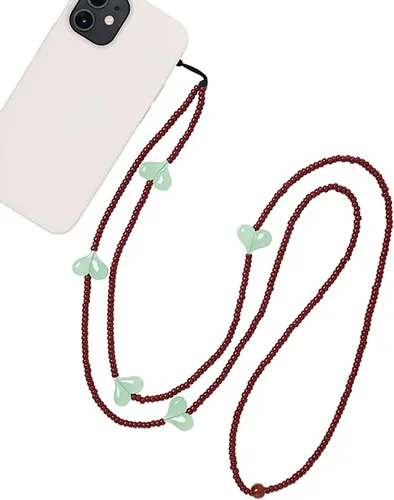 Miniatura 41 de Beaded Phone Charm Lanyard Strap Crossbody Fixed Beads Pearl Neck Chain
