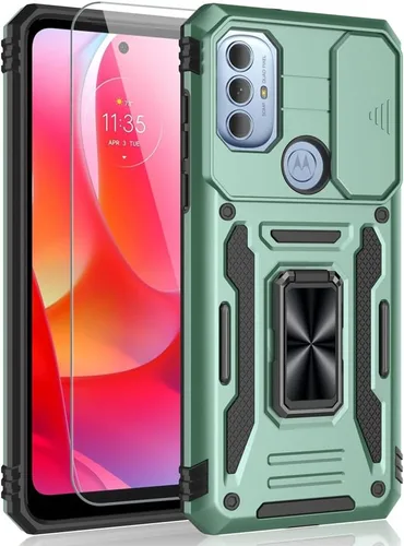 Funda para Motorola Moto G Play 2023 y G Power 2022 y G Pure con protector de pantalla, funda para teléfono a prueba de golpes, funda deslizante