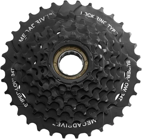 Miniatura 2 de Sunrace MFM300-7 Speed 14-34T Piñón de casete de rueda libre negro para 7 velocidades, deportes y exteriores, negro