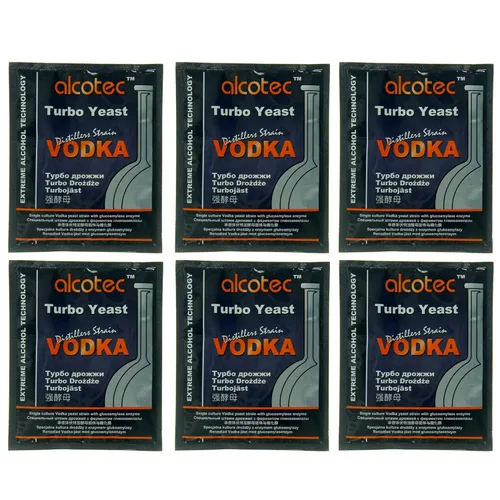 Alcotec Levadura turbo de vodka | Destilación de vodka | Elaboración casera | Levadura potente de acción rápida | Levadura de vino para la