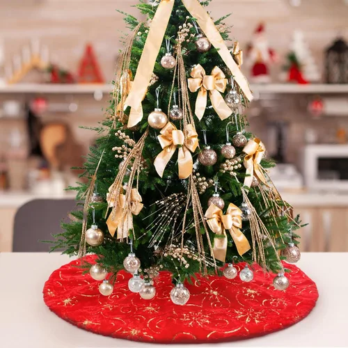 Miniatura 24 de Falda de árbol de Navidad de felpa negra de 24 pulgadas, pequeña, de piel sintética gruesa, lujosa decoración navideña para Año Nuevo, decoración