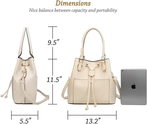 Miniatura 5 de LJOSEIND Bolsos de mano de diseñador para mujer, bolsos cruzados grandes, bolsos de cubo de hombro